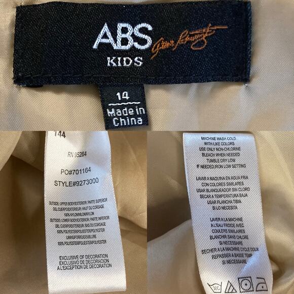 ABS Kids by Allen Schwartz Little Girls Black Tulle Formal Sequin Dress Size 14 - Picture 6 of 16
